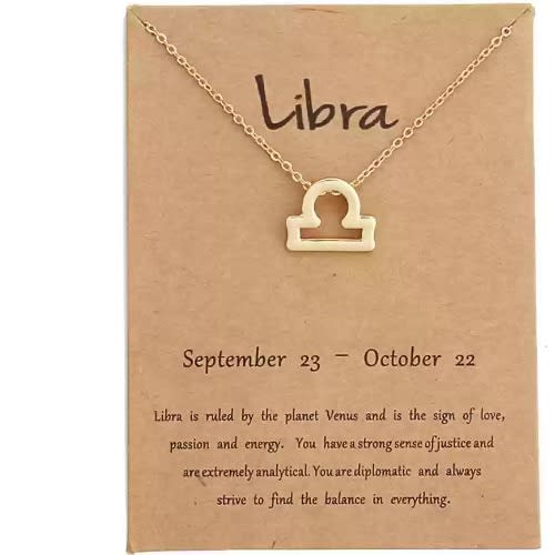 Gold Plated Libra Zodiac Sign Necklace