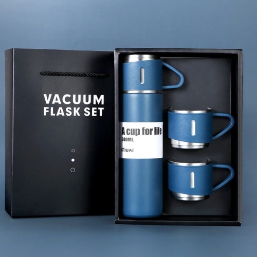 Vacuum Flask Gift Set - 3in1 - Blue