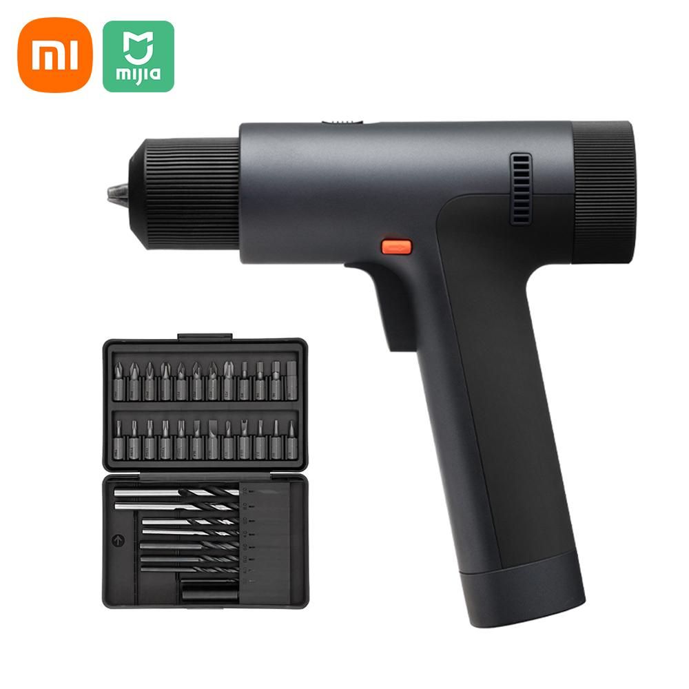 Xiaomi MIJIA Cordless Electric Drill Kit Electric Screwdriver/Drill 2 in 1 Design w/3 Modes/30 Intensities/32pcs Bits/2000mAh Lithium Battery/HD Display Screen