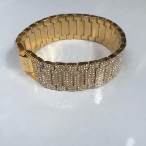 Men's Iced Stones Bracelet - Gold