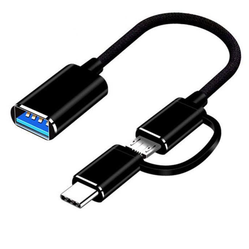 2 in 1 USB 3.0 OTG Adapter Cable Type-C Micro-USB to USB 3