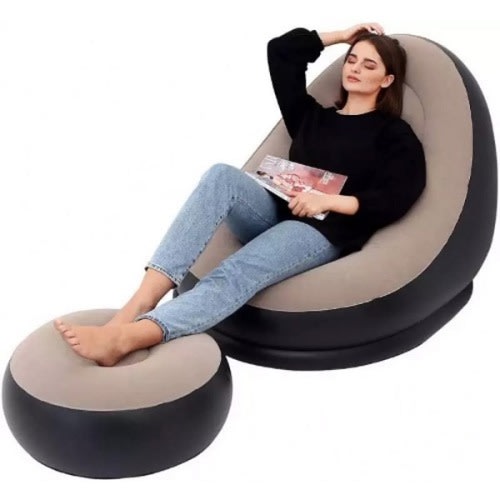 Inflatable Sofa With Manual Pump And Foot Stool