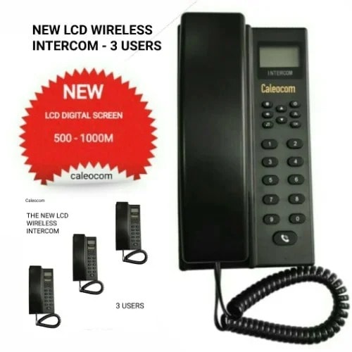 Wireless Intercom With Display LCD - 3 Pcs