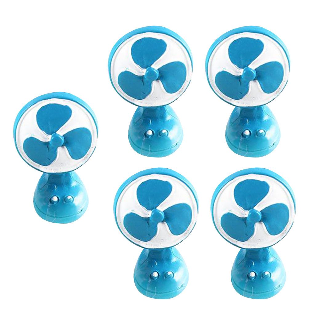 5pcs Mini Landscape Garden Resin Doll House Garden Electric Fan