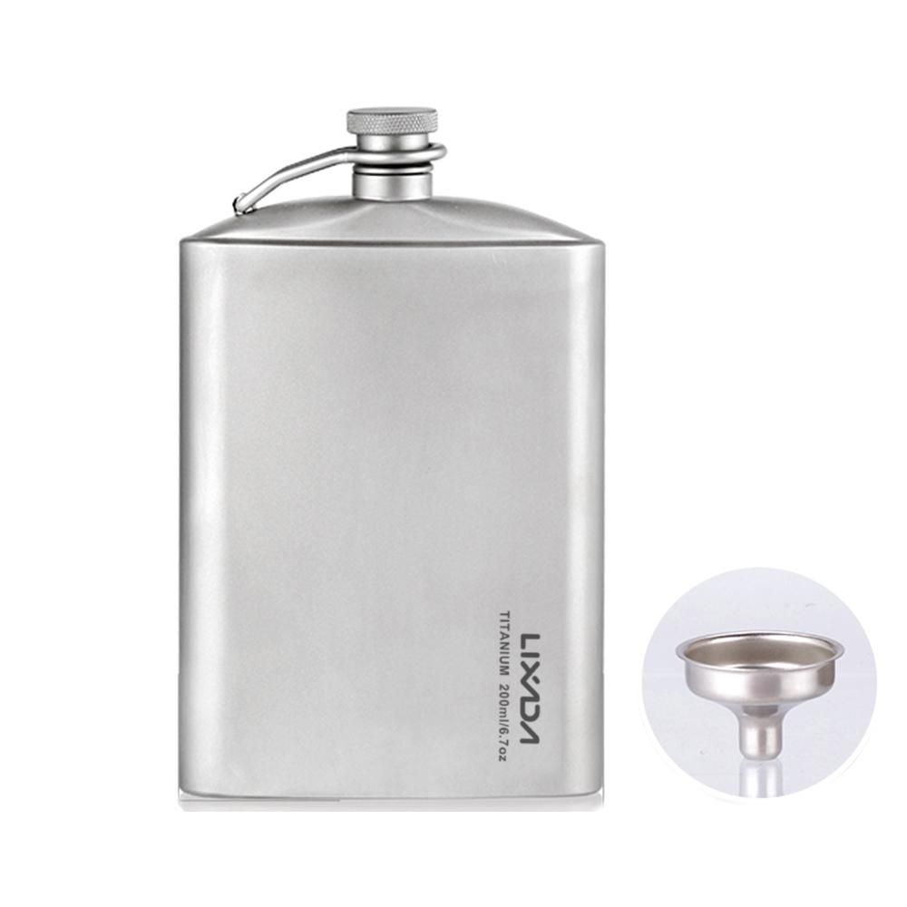 200ml Leakproof Titanium Flask Alcohol Whisky Wine Flask for Outdoor Camping Backpacking Travel Picnic
