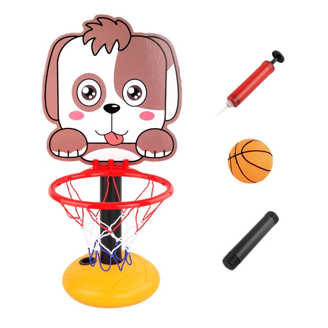 Cartoon Puppy Basketball Board Set Children's Indoor Fitness Sports Toys Mini Inflatable Basketball Hoop Game A