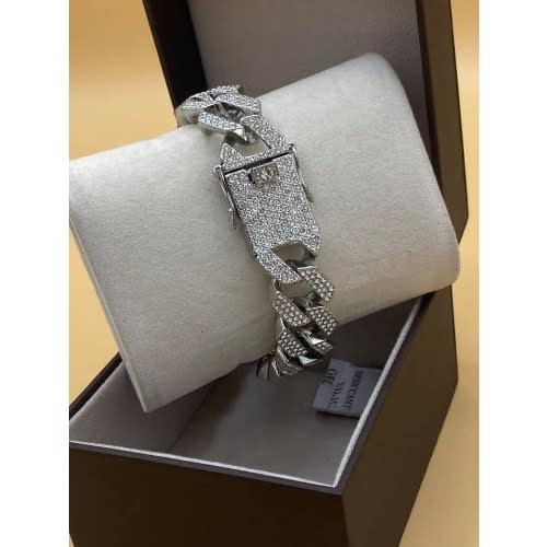 Iced Silver Men's Link Bracelet