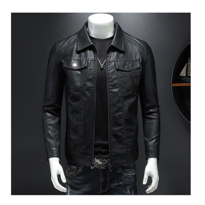 Men's Leather Weather Jacket - Casual/Business Unisex Leather Jacket