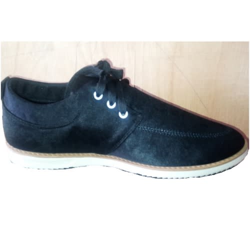 Men Casual Lace-up Suede Shoe - Black