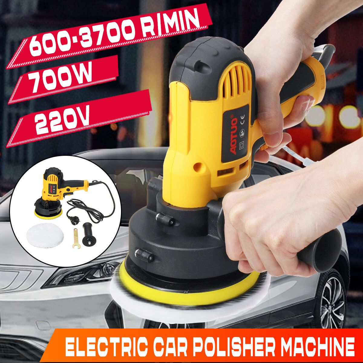 220V Electric Car Polisher Machine Adjustable Speed Sanding Waxing Tools