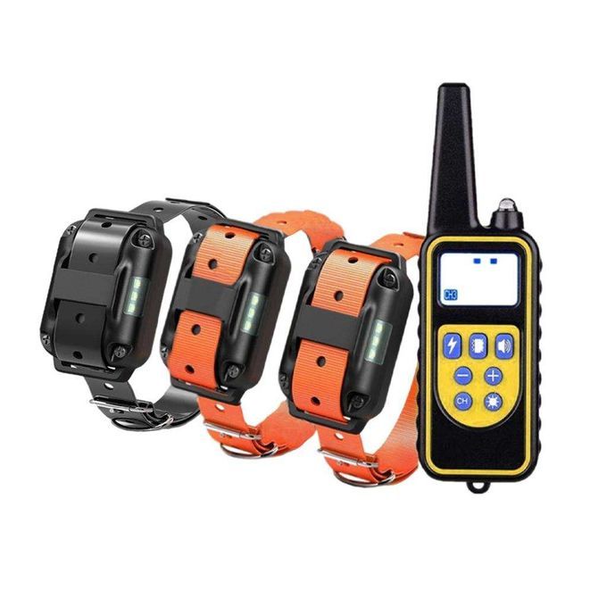Rechargeable Dog Training Collar Remote Control 2x Orange 1x Black