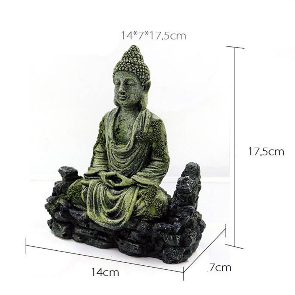 Creative Aquarium Resin Decor Fengshui Landscape Archaic Buddha Statue