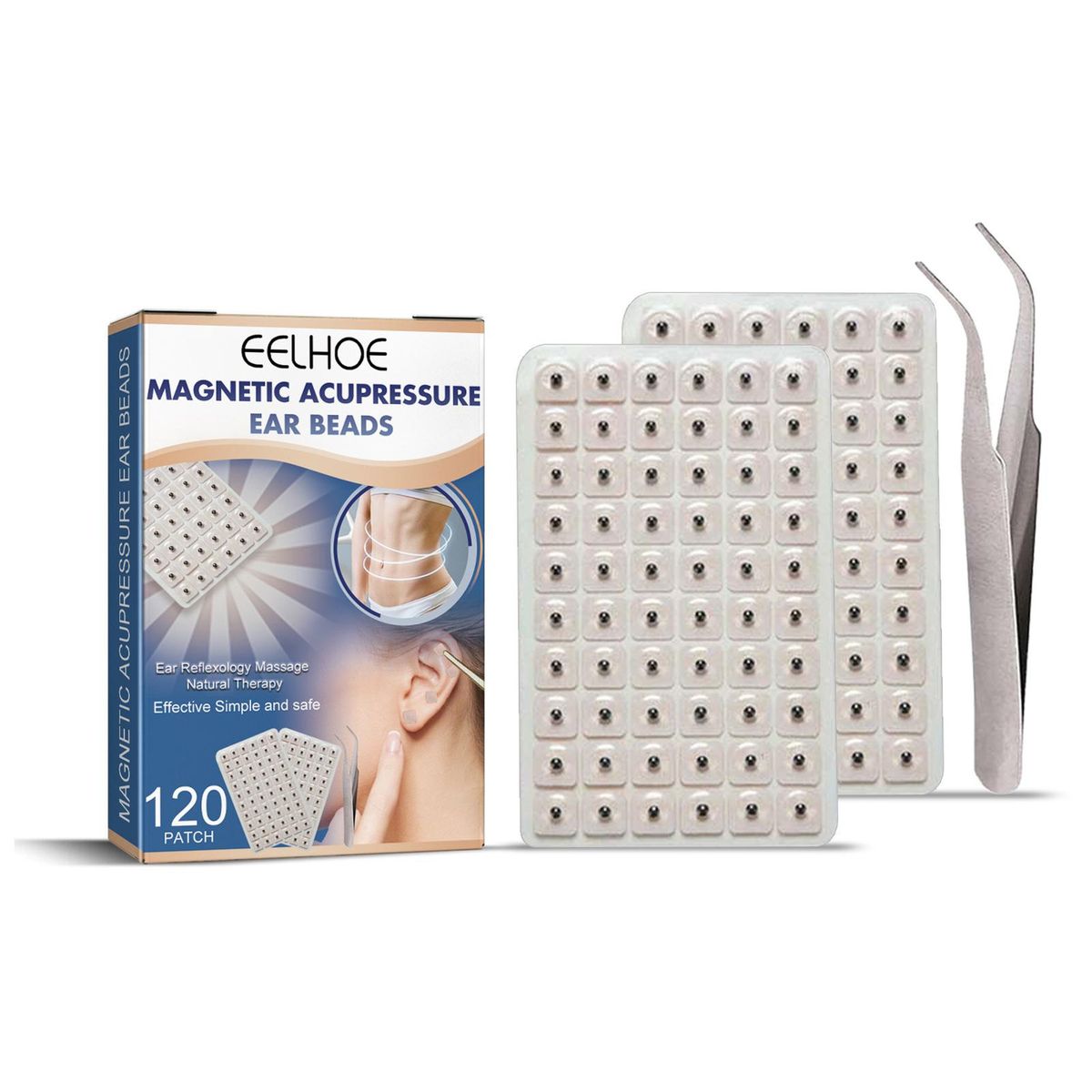 EELHOE 120patch  Stress Shaping Paste Promotes Metabolism Slimming Firming Belly Ear Acupressure Patch