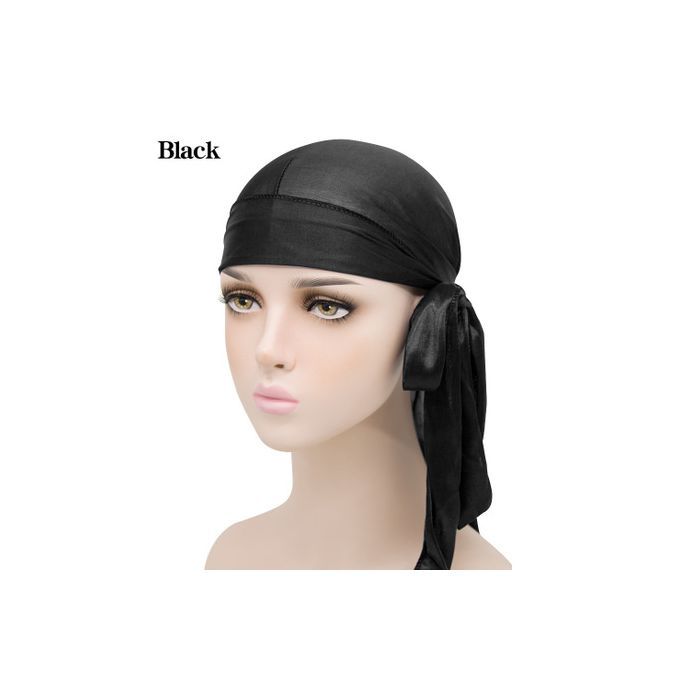 Deluxe Du-rags Plain Black  Drag