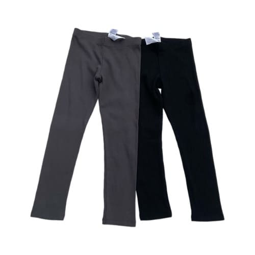 Cotton Rich Plain Colored Leggings - 2 Pcs