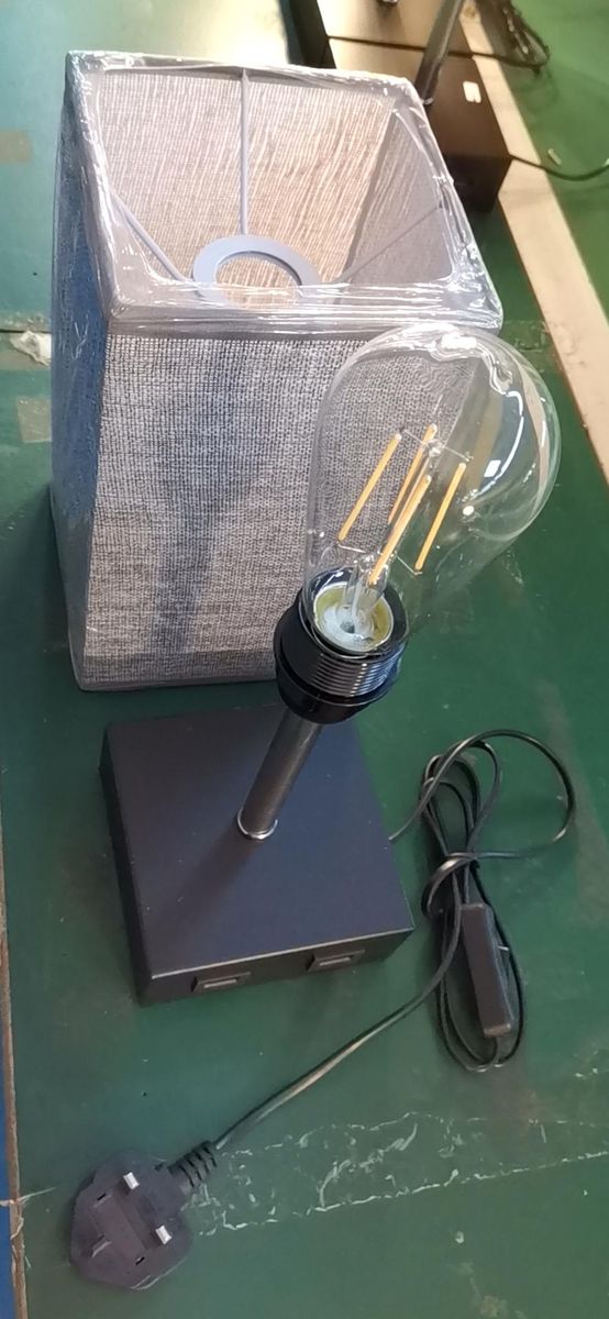 3-Way Touch Control Dimmable Table Lamp with 2 USB Chargings Ports  60W Equivalent Vintage LEDs Bulbs Included 2 Pack