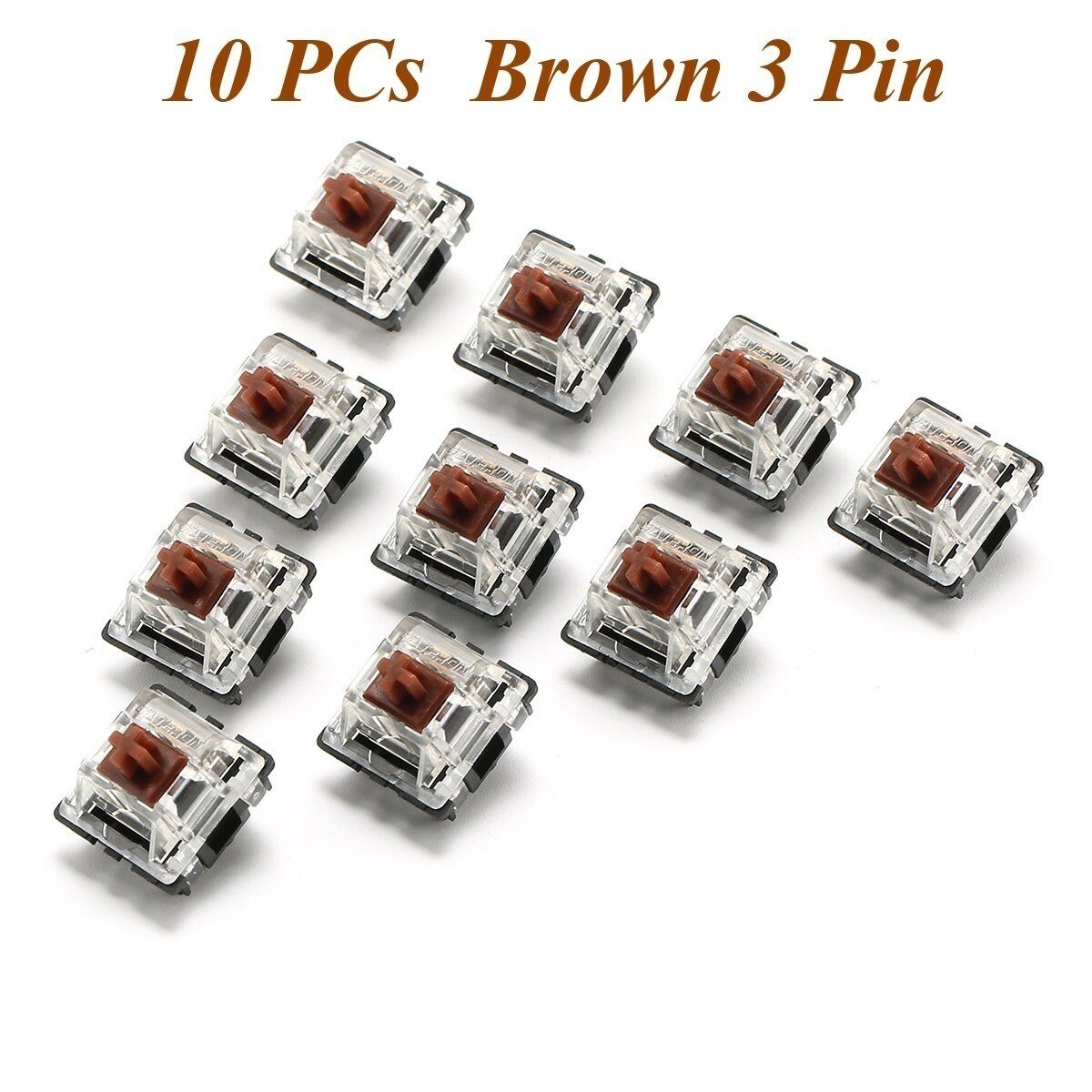 10x Brown 3 Pin Mechanical Switch Keyboard Replacement For Gateron RGB Series