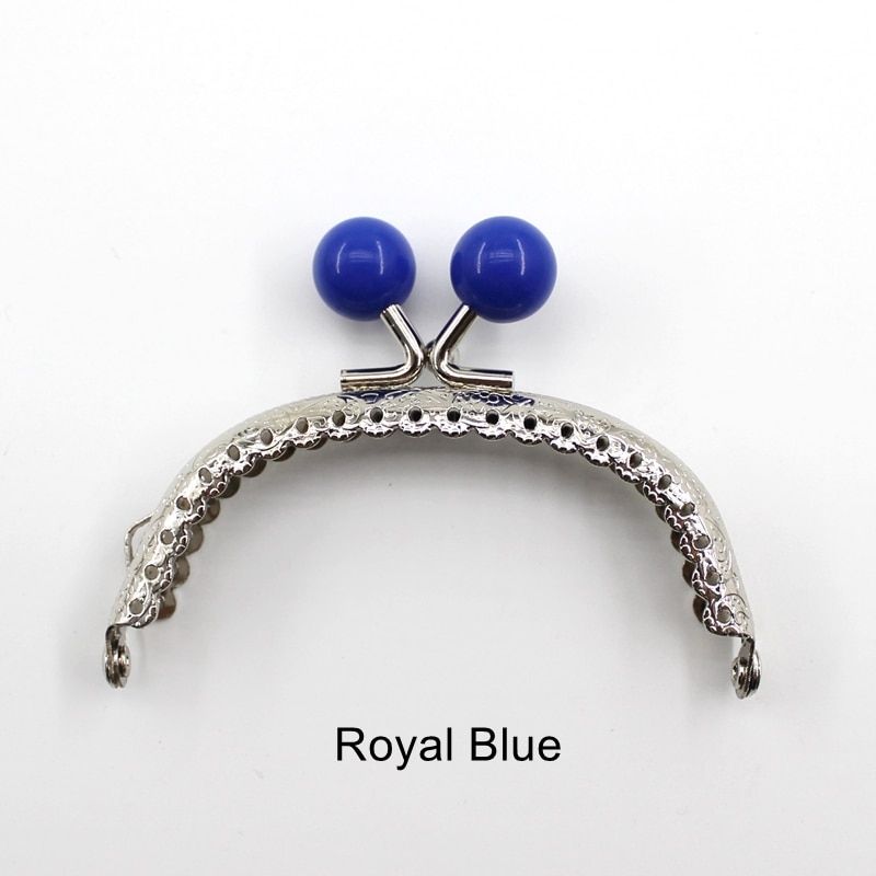 8.5cm Small Beads Silver AMetal Purse Frame Handle For Clutch Bag Handbag Accessories