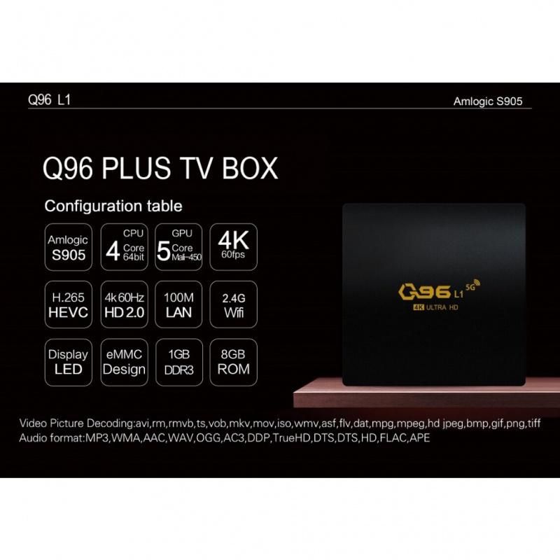 Q96 L1 Smart TV Box Android 10 Amlogic S905 Quad Core 2.4G WIFI 4K UHD Set Top Box  Media Player