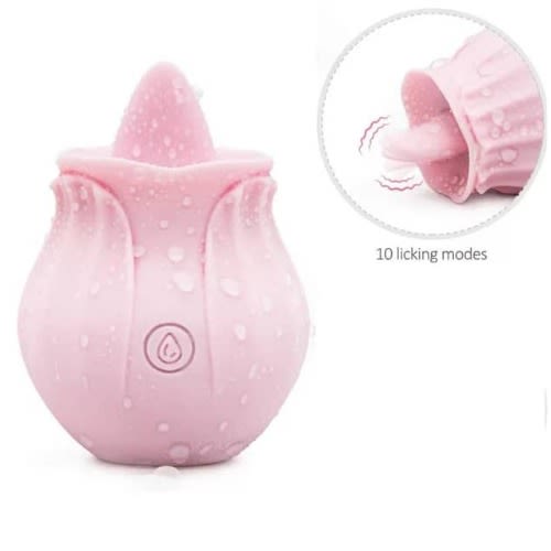 Sweet Rose Clit Licking Rechargeable Vibrator Sex Toy-10 Speed -Pink