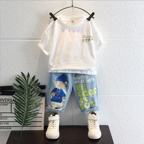 Children's Short-sleeved Suit 2022 New Children's Summer Clothing