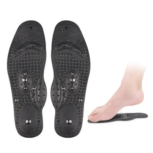 Silicon Magnetic Foot Insoles Acupressure Magnetic Insoles - Black