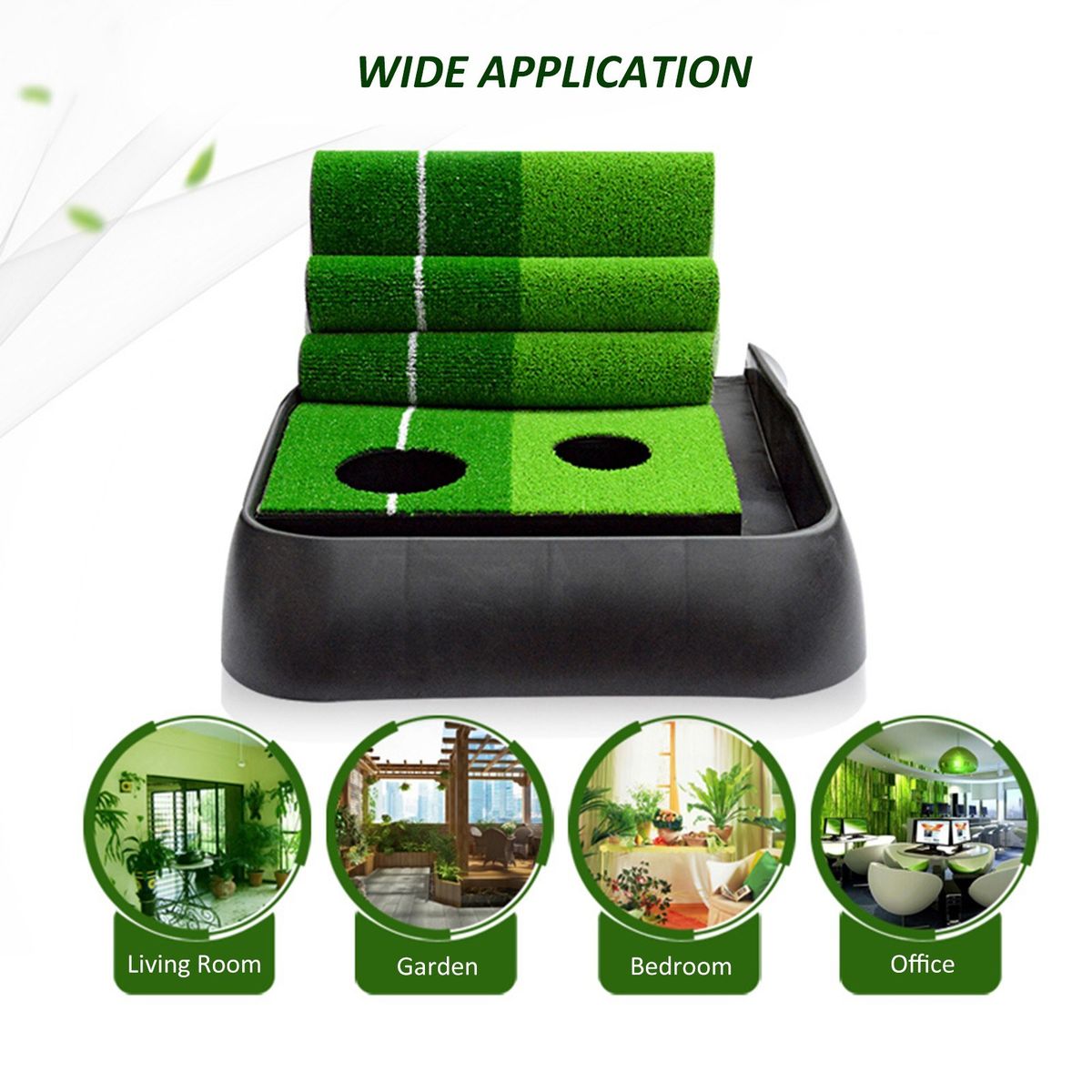 Putting Green With Ball Return Function Portable Golf Mat