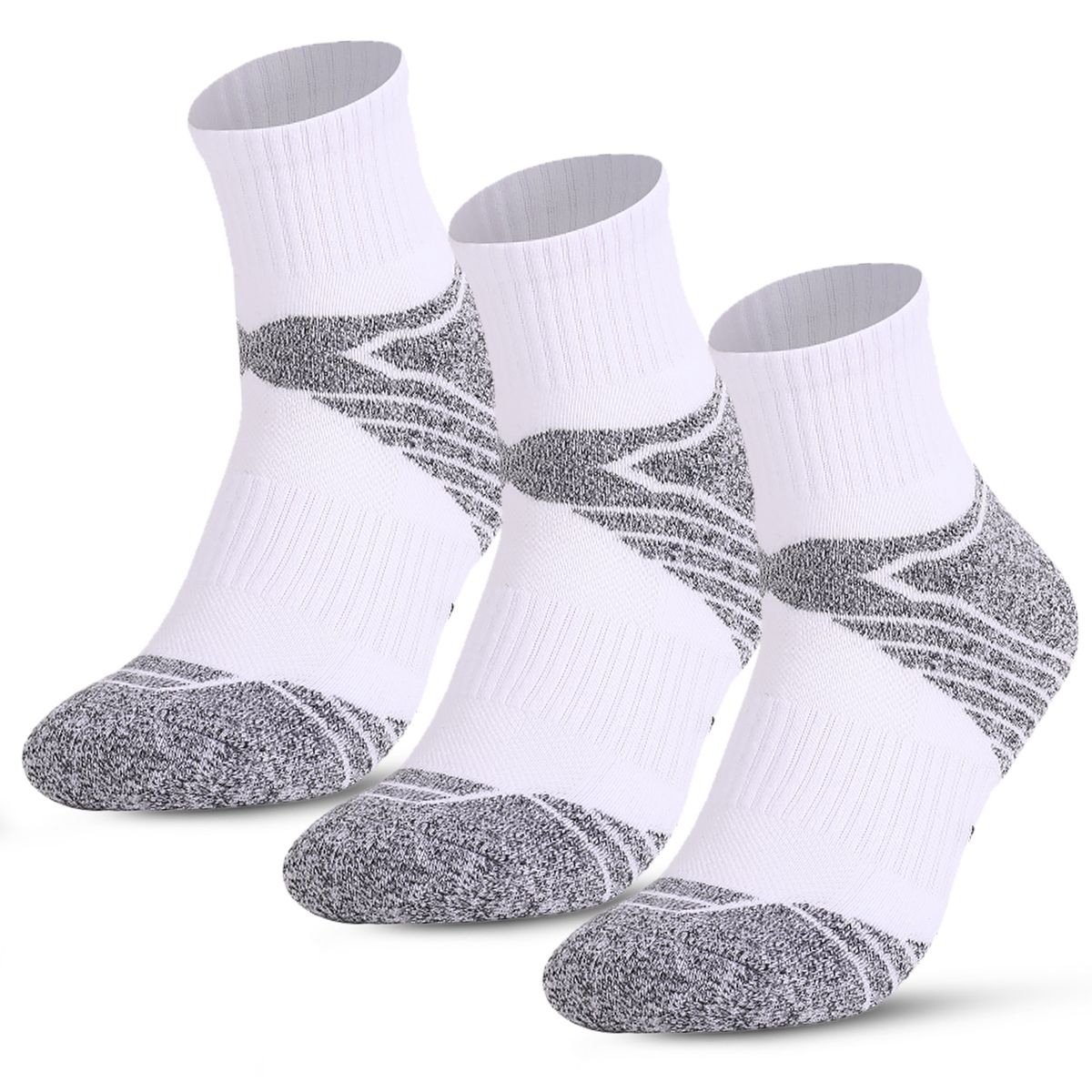 Men 3 Pairs Athletic Cotton Socks Outdoor Sports Casual