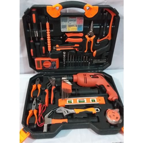 Tools Box Kit Set With Electric Drill Machine