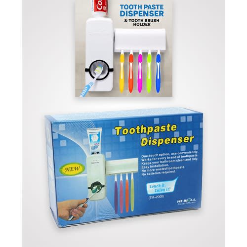 Toothpaste Dispenser And Toothbrush Holder
