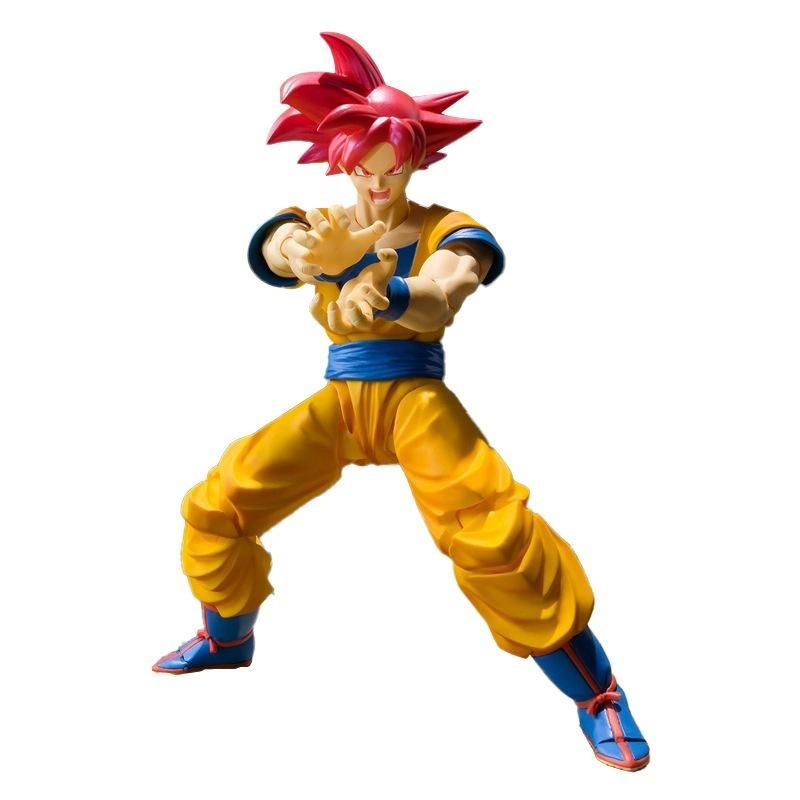 Anime Dragon Ball Red Hair Son Goku Action Figure Movable Joint PVC Super Saiyan Action Figurine Model Dolls Toy