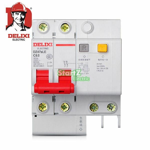 63A 2P RCBO RCD Circuit Breaker DE47LE