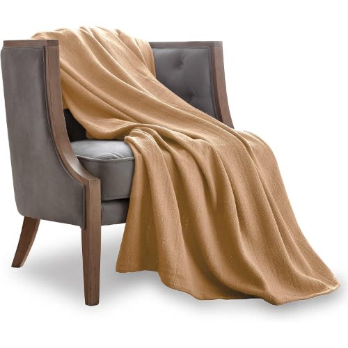 Vellux 100% Cotton Blanket - 360 Gsm Soft - Breathable, Cozy & Lightweight Thermal Blanket