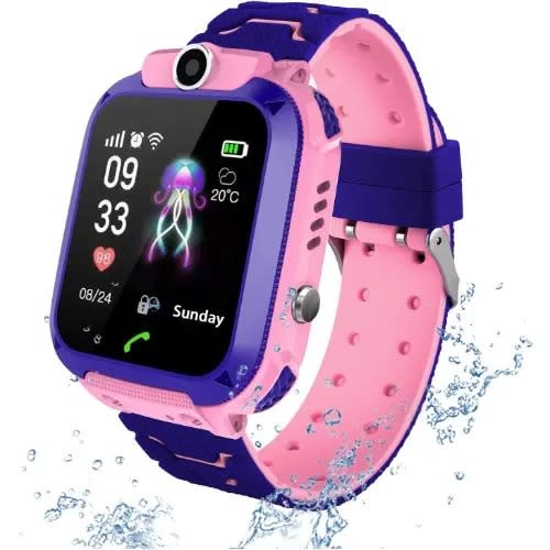 Kids Waterproof Touch Screen Smartwatch With Two-way Call Sos Games - Camera - Music - Pink