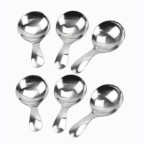 6 Pcs Stainless Steel Short Handle Spoons Mini