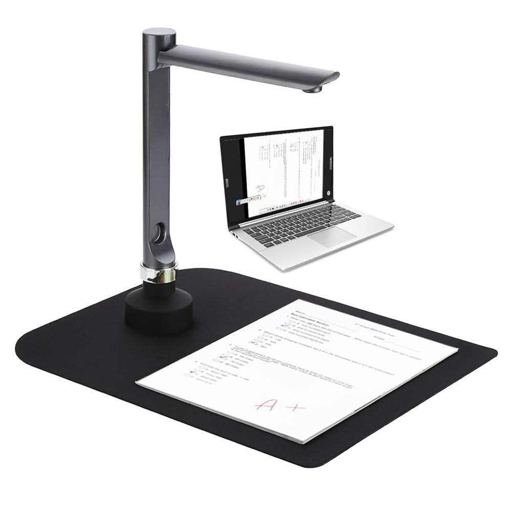 F60A USB Document Camera Scanner 5 Mega-Pixel HD Camera A4 Capture Size with LED Light Teaching Software for Teacher Classroom Online Teaching Course Distance Learning Education