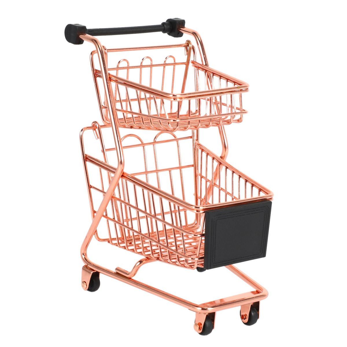 Mini Double Layers Shopping Cart Model Wrought Iron