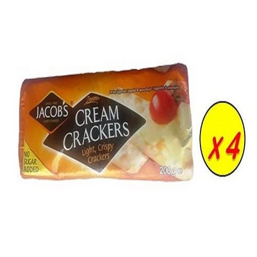 Cream Crackers Biscuits - No Sugar Added - 200g - 4 Packs