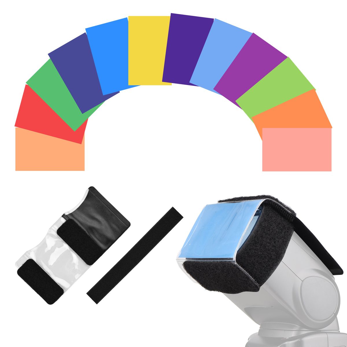 12pcs Universal Camera Flash Gels Lighting Filters Color