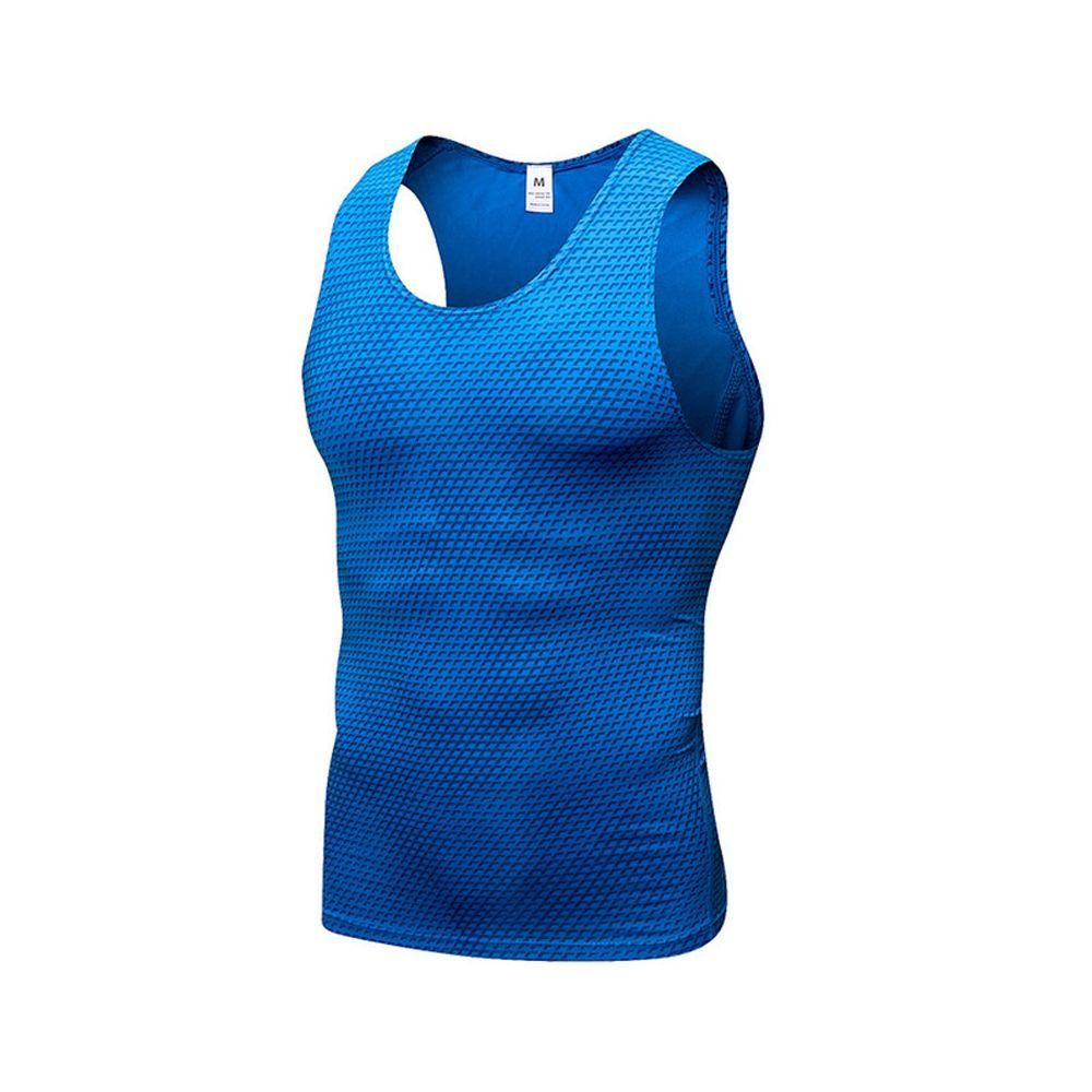 1PC Training Fitness Compression Vest   Men's Sports Vest Blue