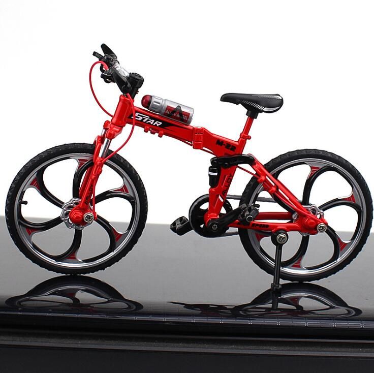 1:10 Mini Alloy Bicycle Model Diecast Metal Finger Mountain Bike Folded Cycling  Collection Toys For Children Adult