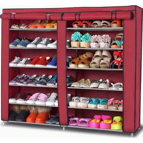 Double Row Multi functional Shoe Rack - Space Of 36 Pairs