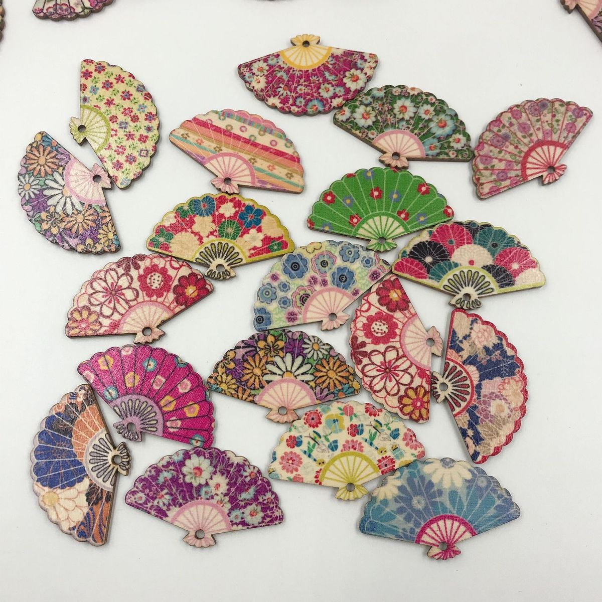 Hair For Wood Block Retro-ancient Wood Ornaments Fans Craft Painting Micro Creative Hand Craft DIY Ornaments Home 30pcs Mini Fan