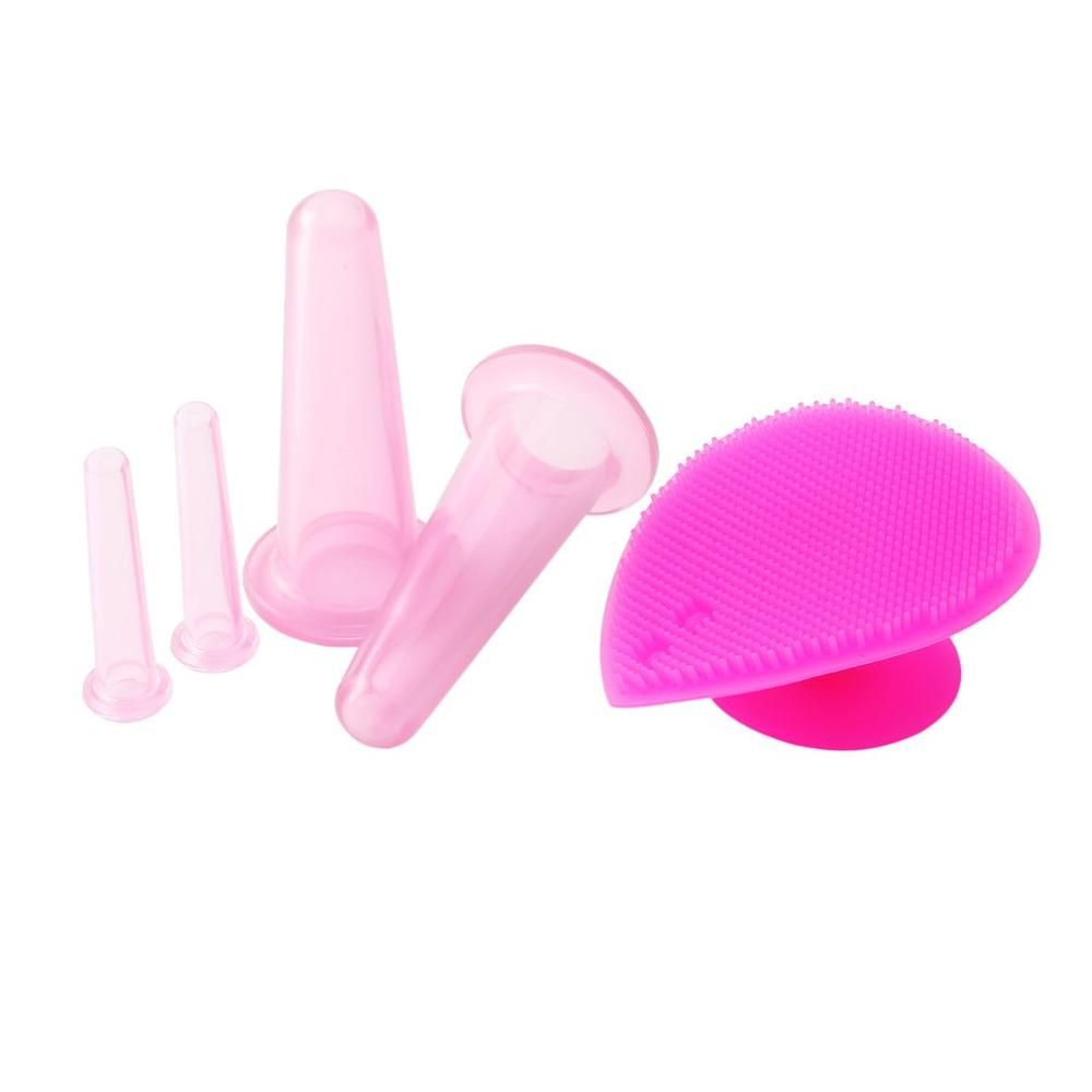 Jar Suction Cups Massage Body Silicone Cans Brush Back Massager Anti-cellulite Cupping Vacuum 5pcs/set Lifting +sing