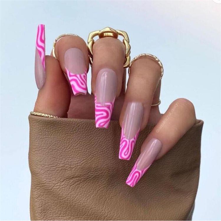 Fake Nails Art Tips Press On False Tips With Glue Coffin Stick Designs