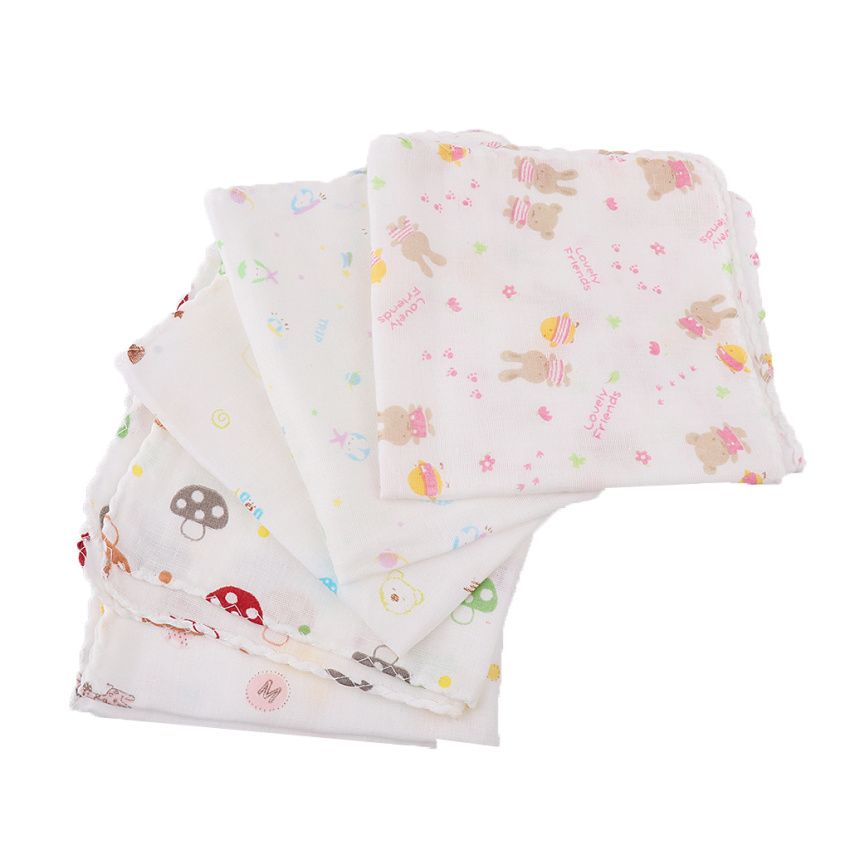 5Pcs Infant Feeding Double Gauze Handkerchief Towel Baby