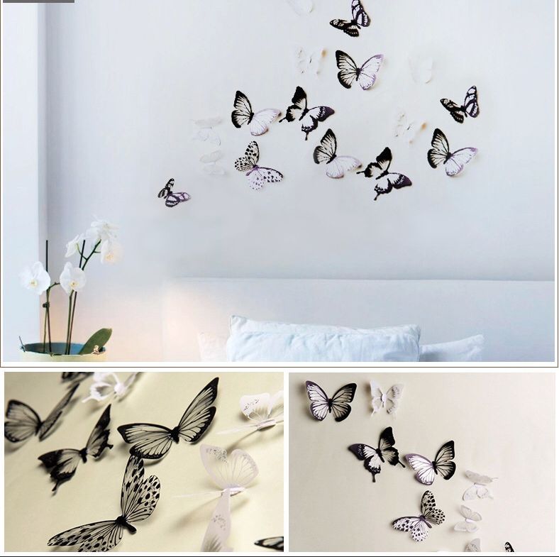 18Pcs 3D Butterfly (Wall Sticker) For Home Decor Butterflies