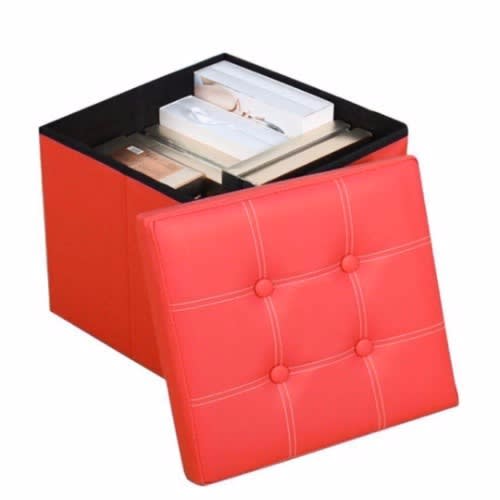 38cm Folding Ottoman Storage Box Seat