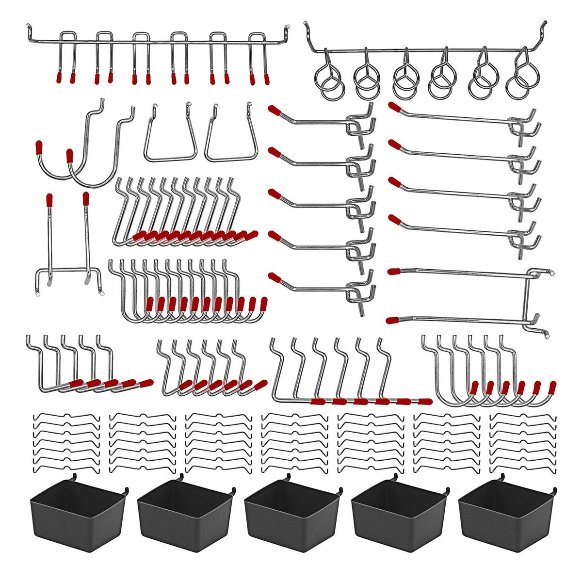 114Pcs Metal Pegboard Hooks Organizer Assortment Kit Peg