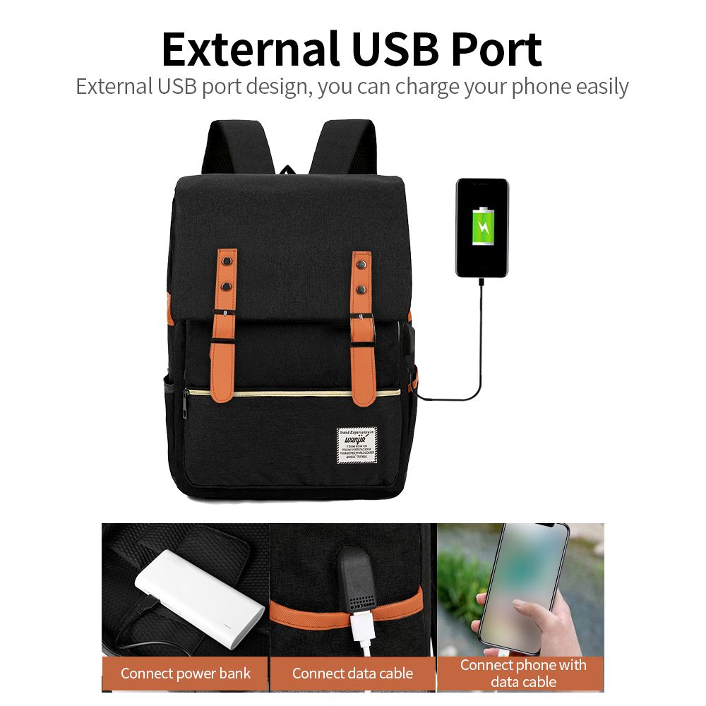 Computer Backpack Travel Bag Set With External USB Port